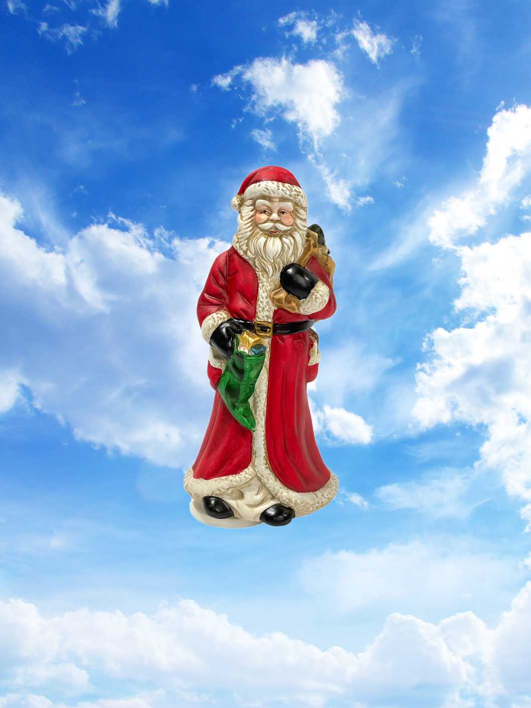 Santa Singing Statue
