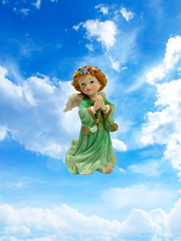 Load image into Gallery viewer, A Touch of Heaven Green Rhinestone Praying Angel Statue
