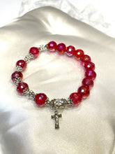 Load image into Gallery viewer, Light Wine Red Rosary Bracelet
