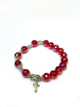 Load image into Gallery viewer, Light Wine Red Rosary Bracelet
