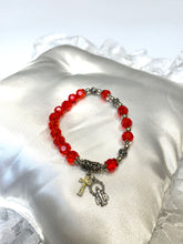 Load image into Gallery viewer, Red Rosary Bracelet With Charms
